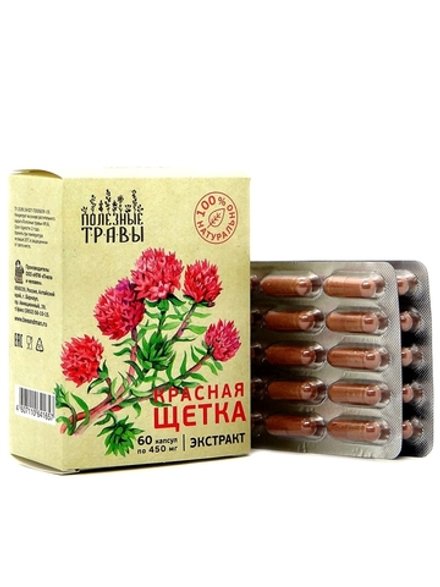 Красная щетка, экстракт, Пчела и Человек, 60 капсул