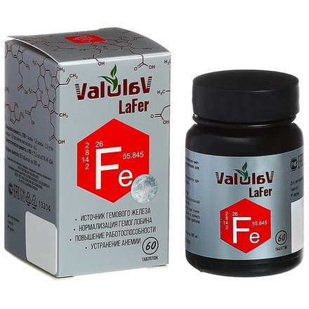 ValulaV LaFer для нормализации гемоглобина, Сашера-мед, 60 таблеток