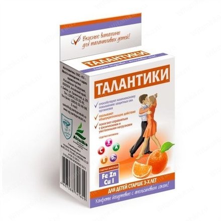 Детские витамины Талантики общеукрепляющие, Юг, 70 гр