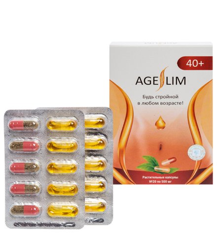 AgeSlim 40+ для контроля массы тела, Сашера-мед, 20 капсул