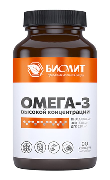 БАД Омега-3, Биолит, 90 кап