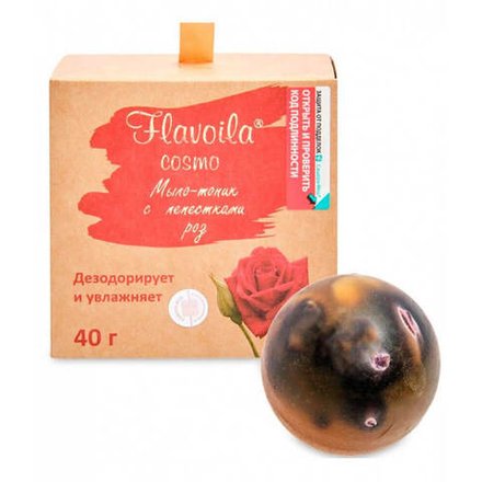 Мыло-тоник с лепестками роз Флавойла Flavoila cosmo, Сашера-мед, 40 г