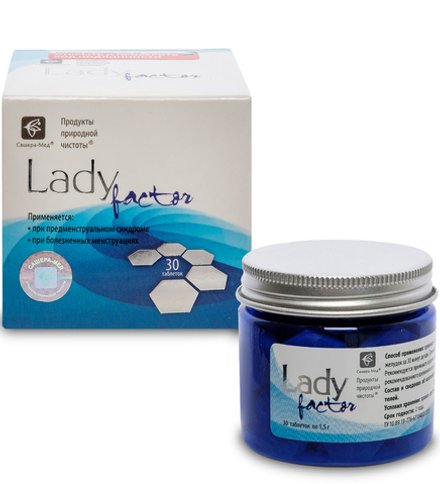 Таблетки Леди Фактор (LadyFactor) при болезненных менструациях, Сашера-мед, 30 шт