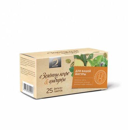 Травяной чай Зеленый кофе и Имбирь, Алтэя, 25 фильтр-пакет
